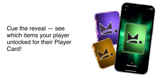 Cue the reveal — see which items your player unlocked for their Player Card!
